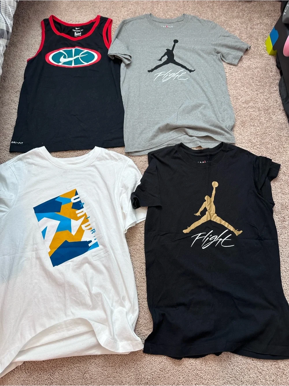 Men’s Nike Jordan Flight T-Shirts & Athletic Tank - Black, Gray, White